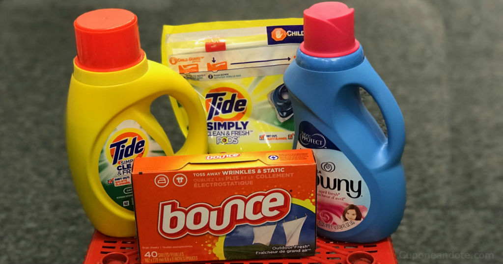 Tide Simply, PODS, Downy liquido o Bounce Sheets
