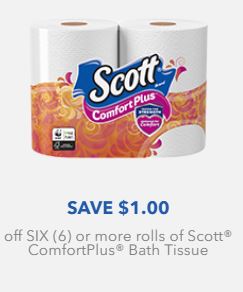 Cupon para Scott Comfort bath tissue