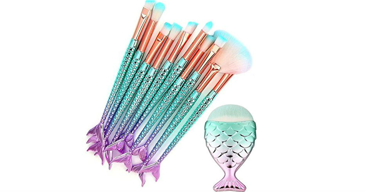 Brochas de Makeup Mermaid de 11-Piezas