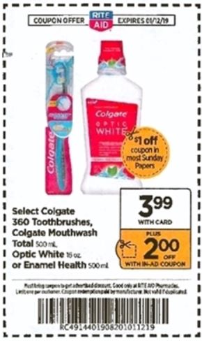 Colgate - Rite Aid Ad 1-6-19