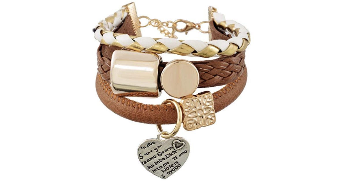 Pulsera Multiple con Pendante de Corazon en Amazon