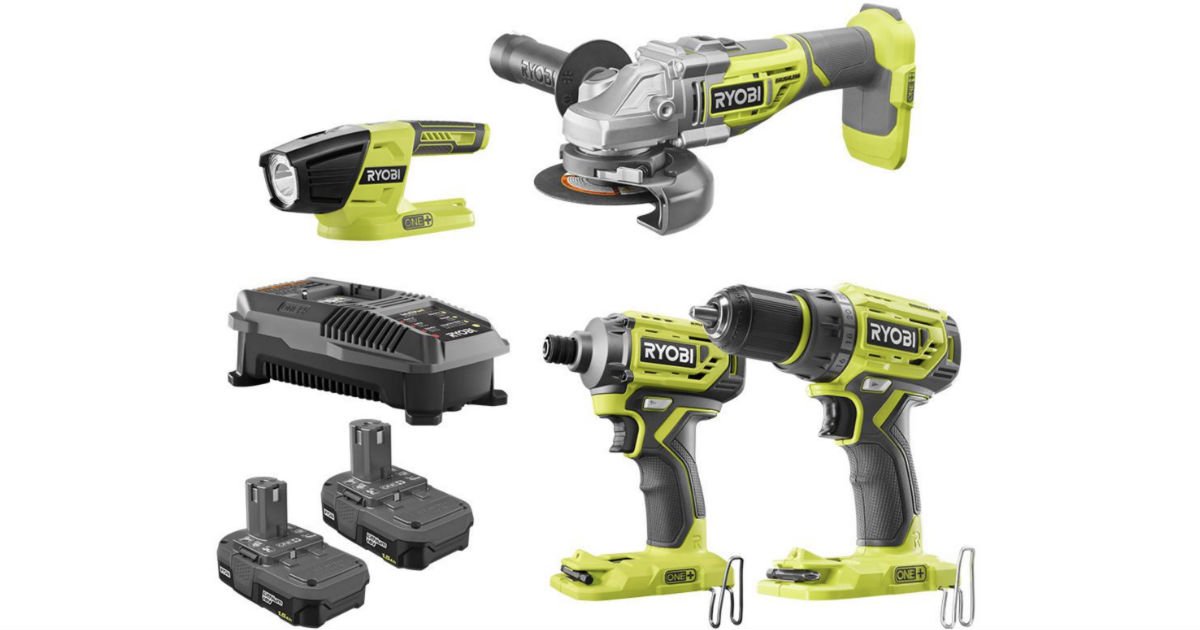 Ryobi 18-Volt ONE+ Li-Ion Brushless 4-Tool Combo Kit