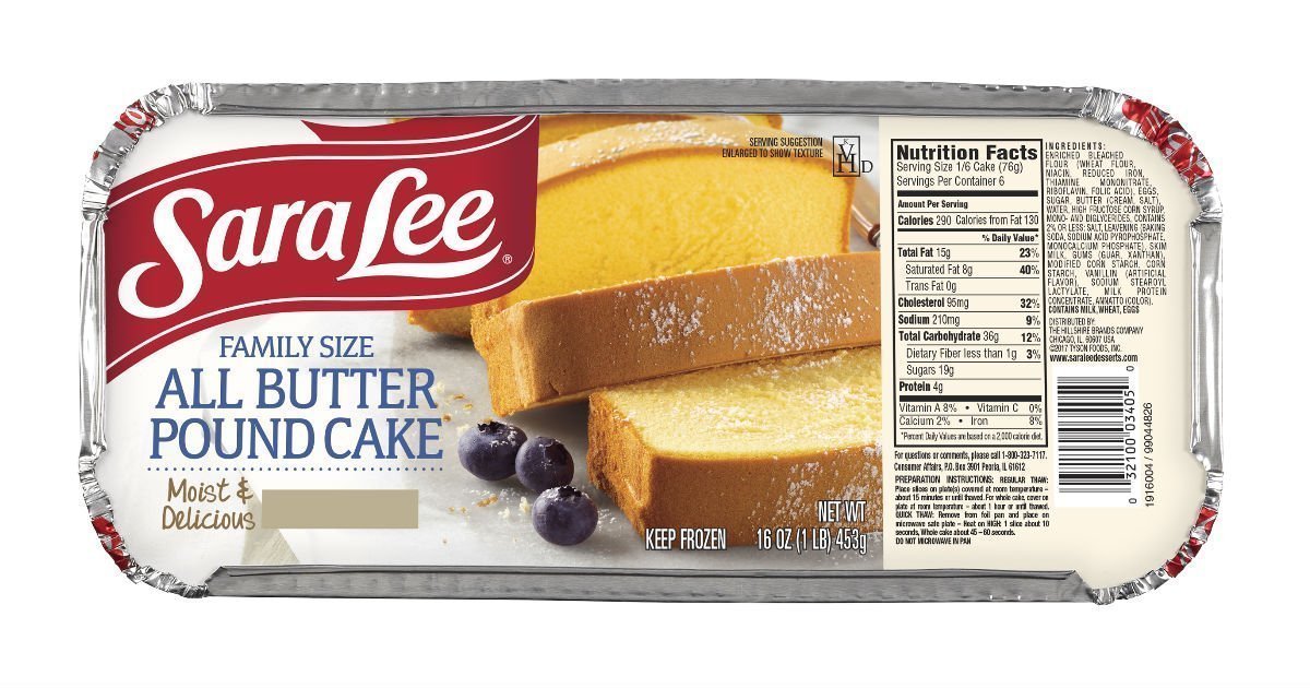 Sara Lee All Butter Pound Cake