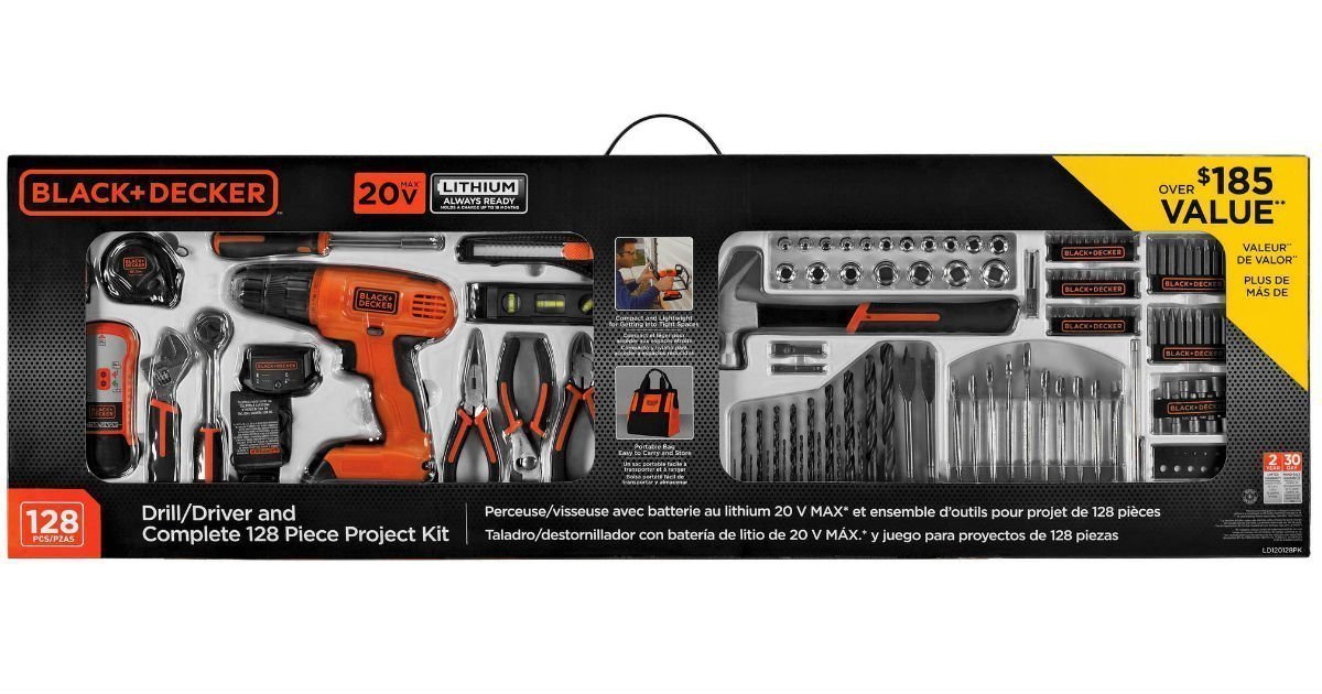 Taladro BLACK and DECKER con 128 piezas
