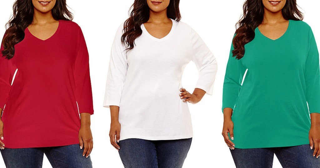 Blusas St Johns Bay Tamaño Plus a solo $8.06 (Reg. $19) en JCPenney