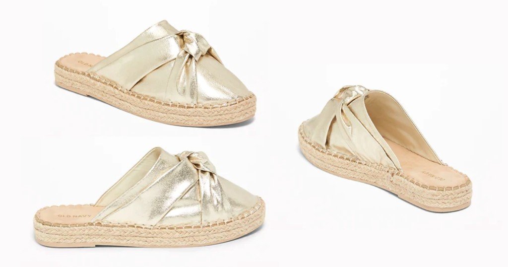 Old Navy Knotted Metallic Faux Leather Espadrille a solo $10.48 (Reg. $24.99)