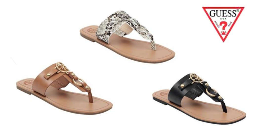 Sandalias GUESS Charin Quattro G T Strap a solo $29.50 (Reg. $59)