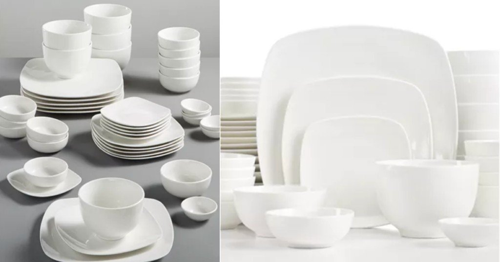 Vajilla Gibson White Elements Hampton Square 42 Piezas a solo $39.99 (Reg. $120) en Macys