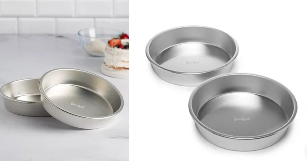 Goodful Aluminum 9in Round Cake Pan Set 2pc 