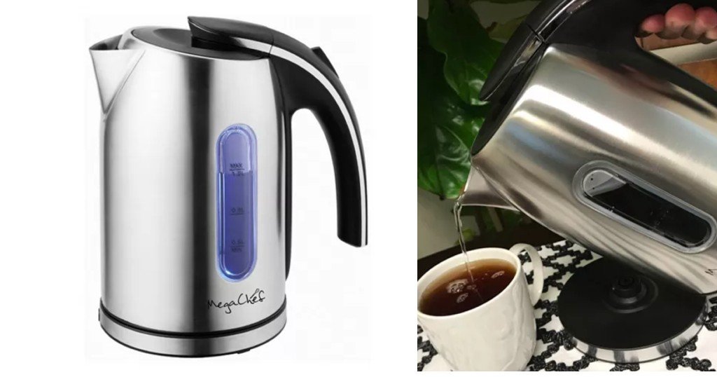 Tetera Eléctrica MegaChef 1.2Lt. Stainless Steel 