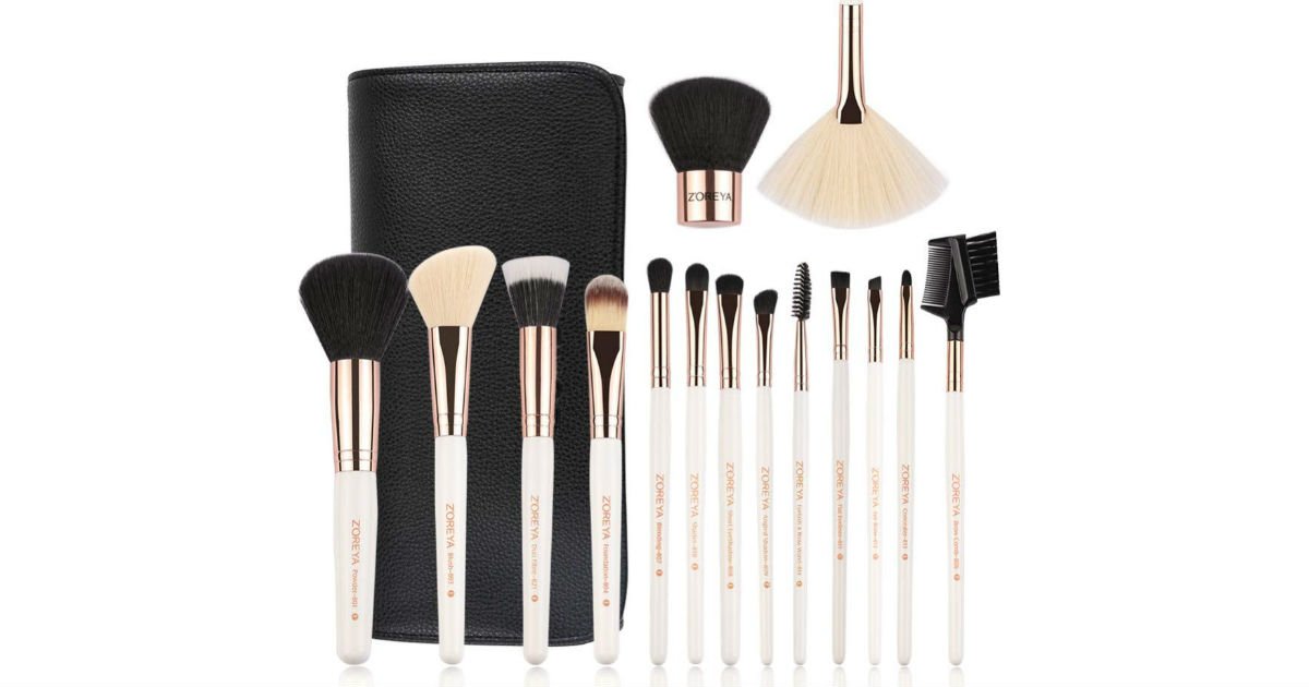 Set de Brochas de Maquillaje 15-Piezas Rose Gold