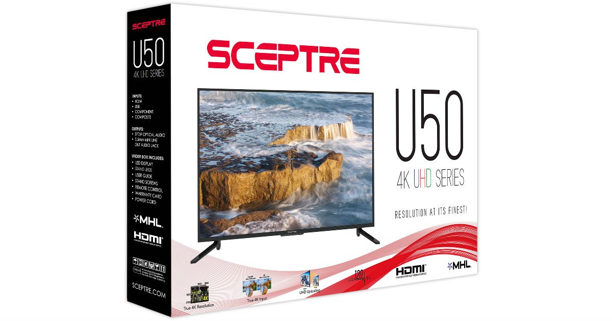Televisor Sceptre 4K de 50 pulgadas
