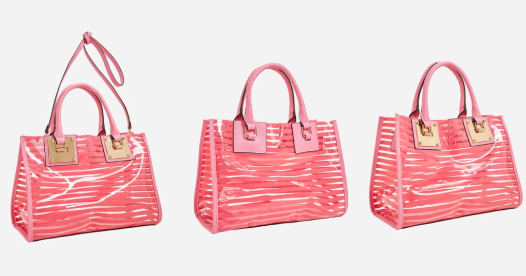 Cartera Transparente Striped Satchel
