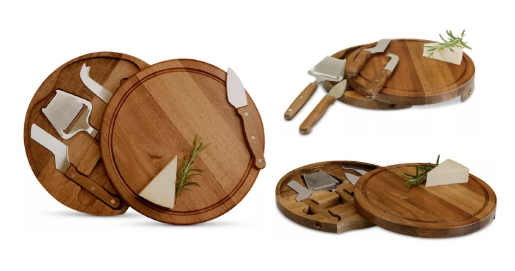 Picnic Time Toscana Acacia Circo Cheese Board & Tools Set