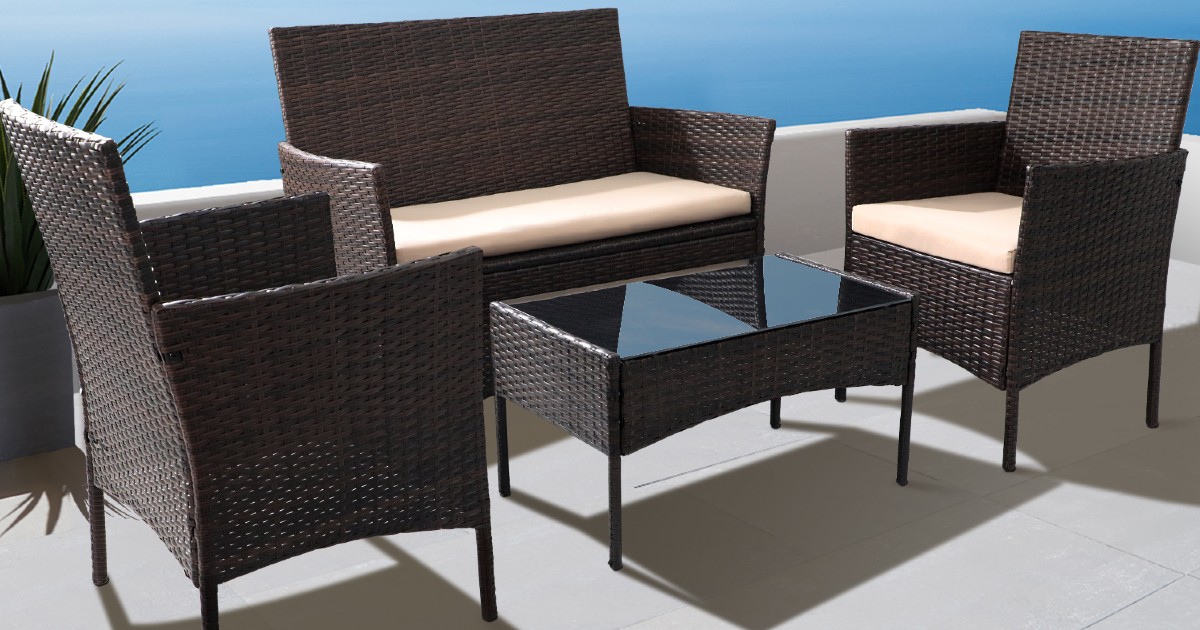 Set de Patio en Rattan de 4-Pieces en Walmart