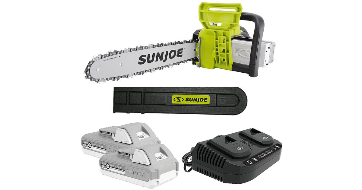 Juego de sierra de cadena inalámbrica Sun Joe