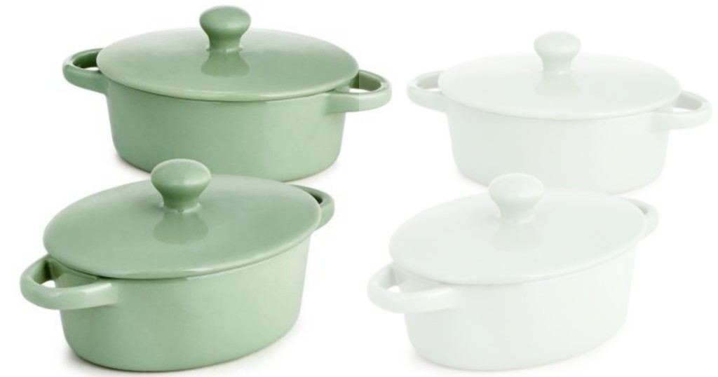Set de Sage Oval Stoneware Cocottes Martha Stewart