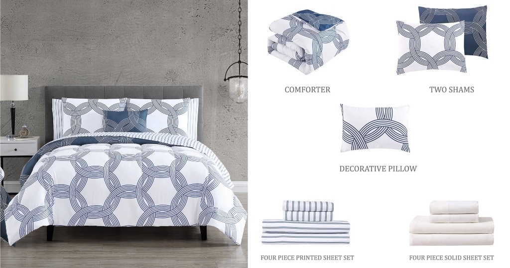 Set de Comforter Hallmart Collectibles Wenings 12 Pc Reversible