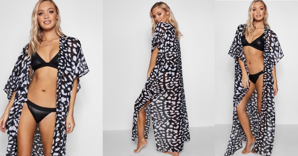 Kimono para La Playa en Leopardo Maxi