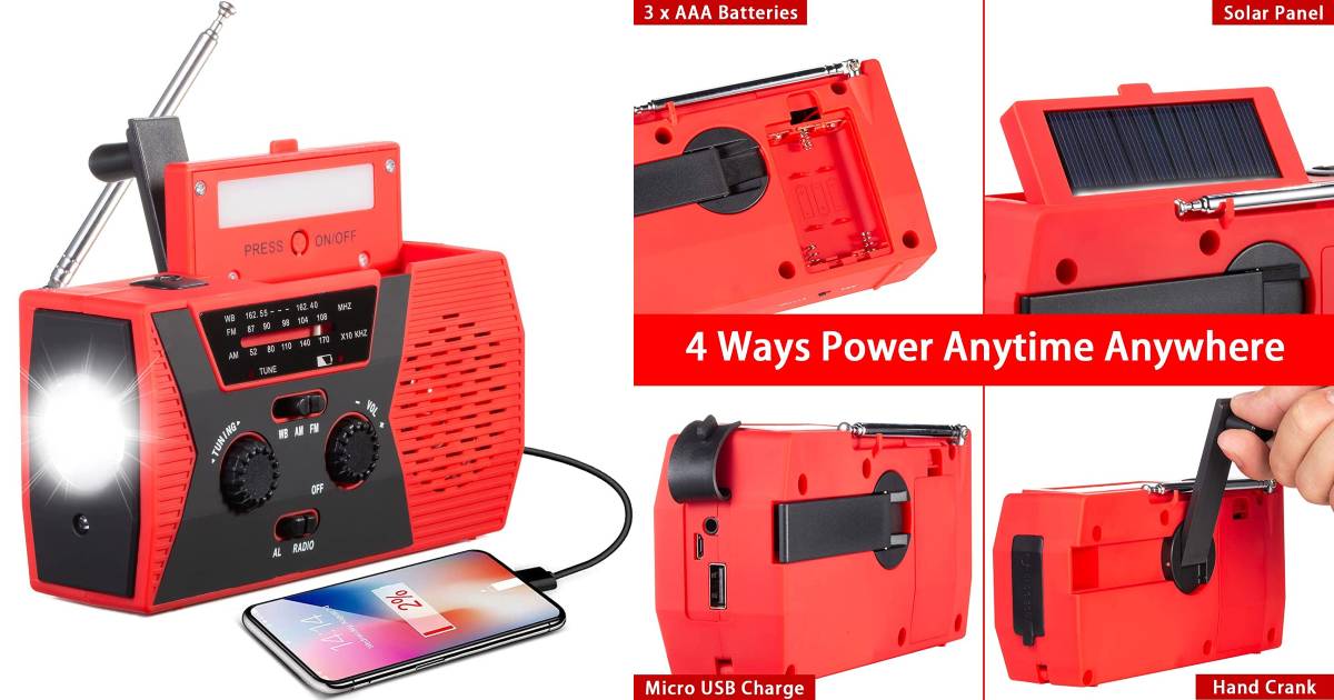 Radio AM/FM de Manivela Solar para Emergencia