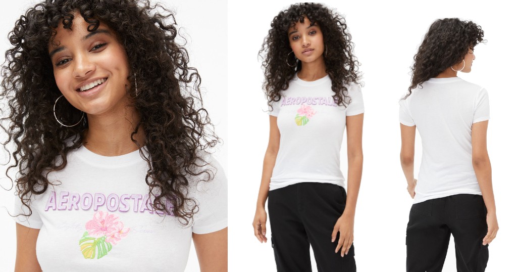 Camisa Aeropostale Tropical Floral Appliqué 