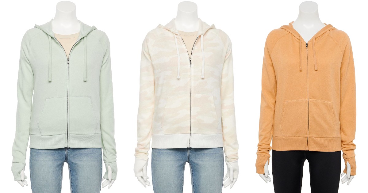 SO Favorite Long Sleeve Zip-Up Hoodie en Kohl's