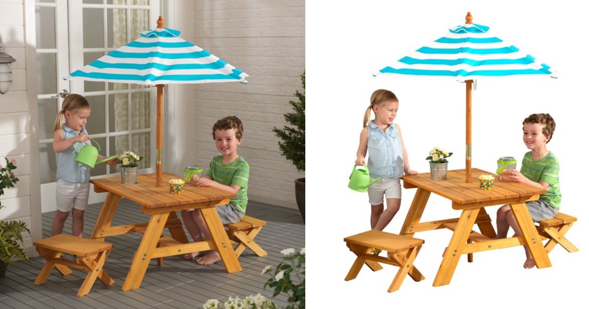 Set de Mesa y Banco KidKraft con Sombrilla