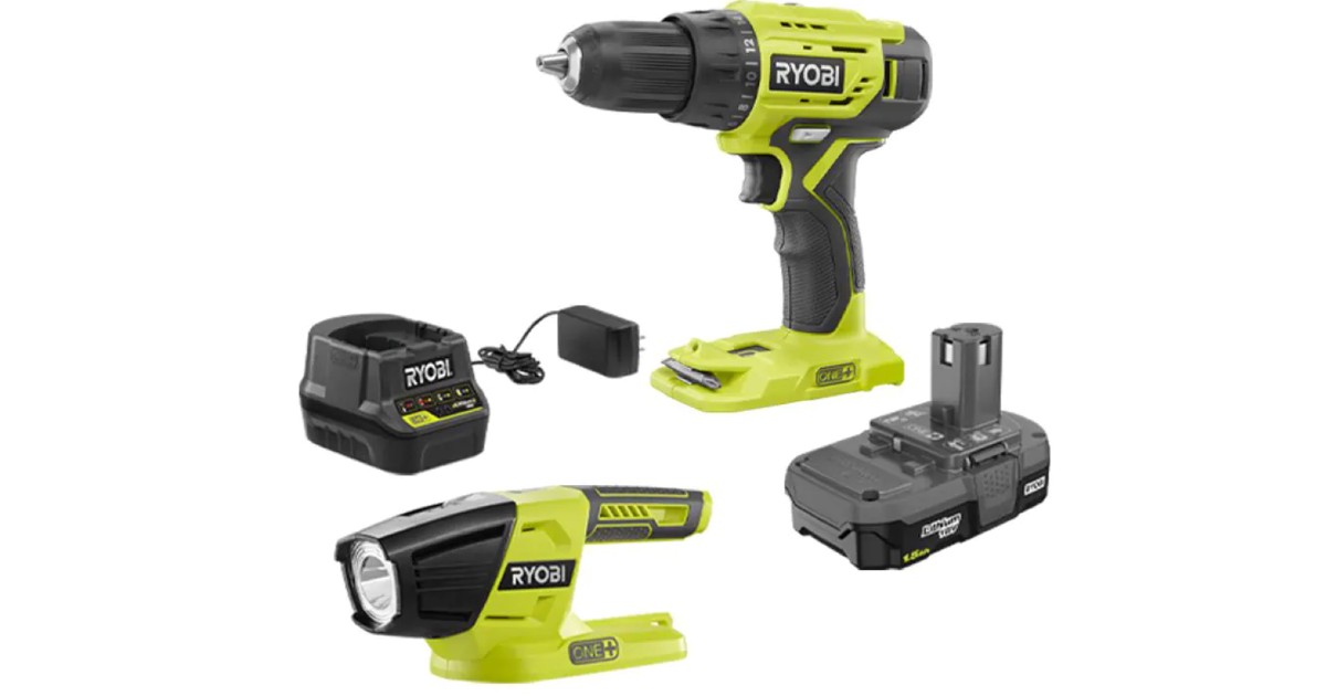 Kit-de-Taladro-18V-Ryobi-con-Bateria-Cargador-y-Luz-LED