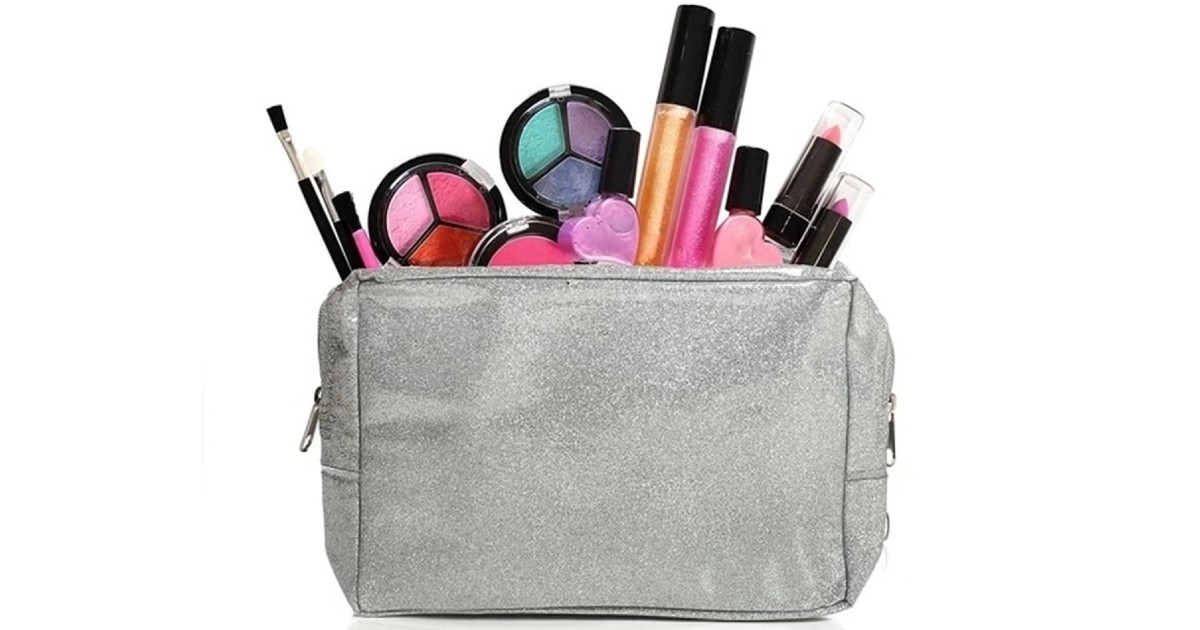  Juego-de-Maquillaje-Lavable-para-Niños-con-Bolsa-de-Cosméticos