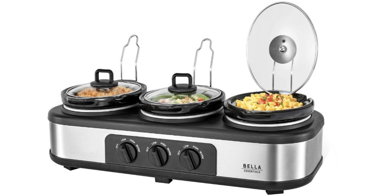Bella Essentials Triple Slow Cooker