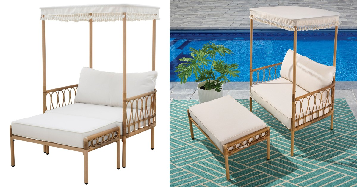Better Homes & Gardens Canopy Chair and Ottoman Set