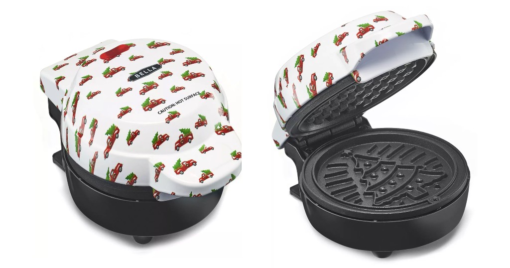 Bella-Printed-Mini-Waffle-Maker-White-Christmas