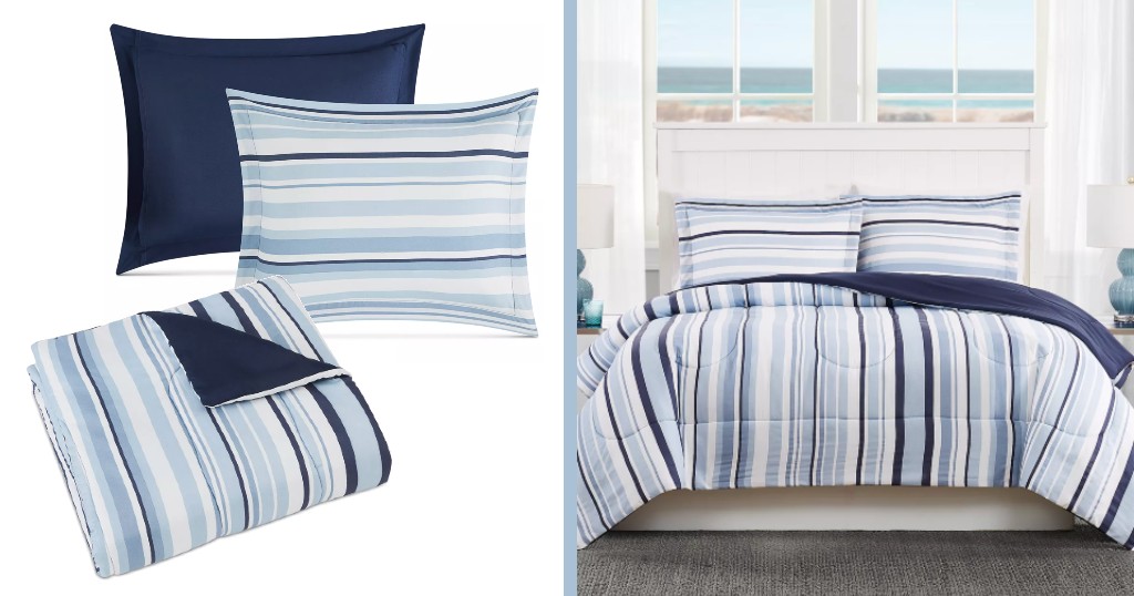 Set-de-Comforter-Pem-America-Coastal-Stripe-de-3-Piezas