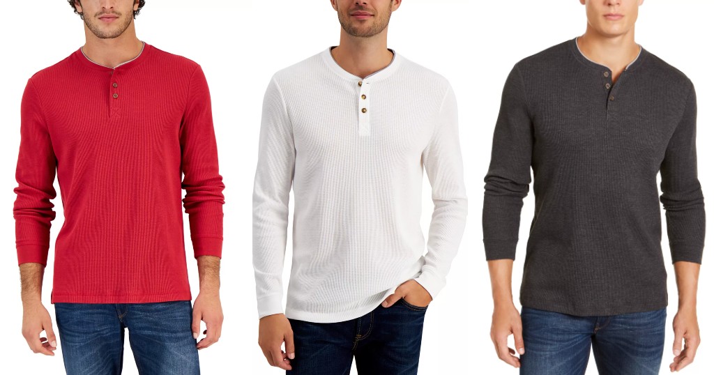 Camisas-Club-Room-Thermal-Henley-Shirt