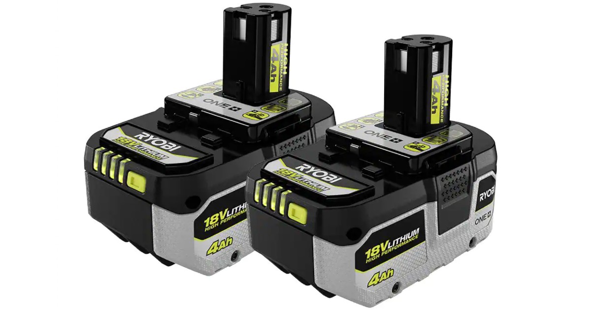 2 Baterías RYOBI ONE+ Lithium-Ion 4.0 Ah 18V