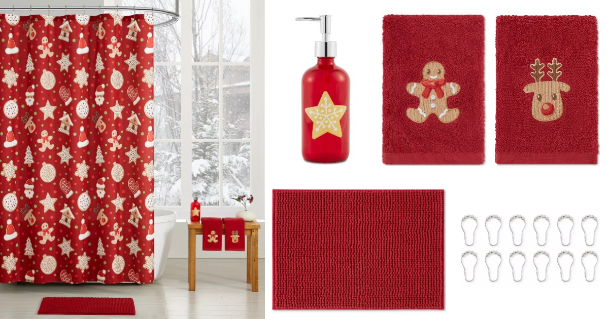 Set-de-Cortina-de-Bano-VCNY-Home-Gingerbread-Holiday