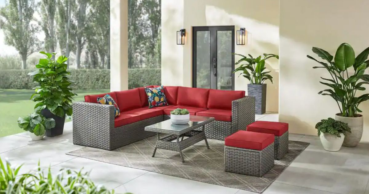 Juego de muebles seccionales para Patio de 5 piezas