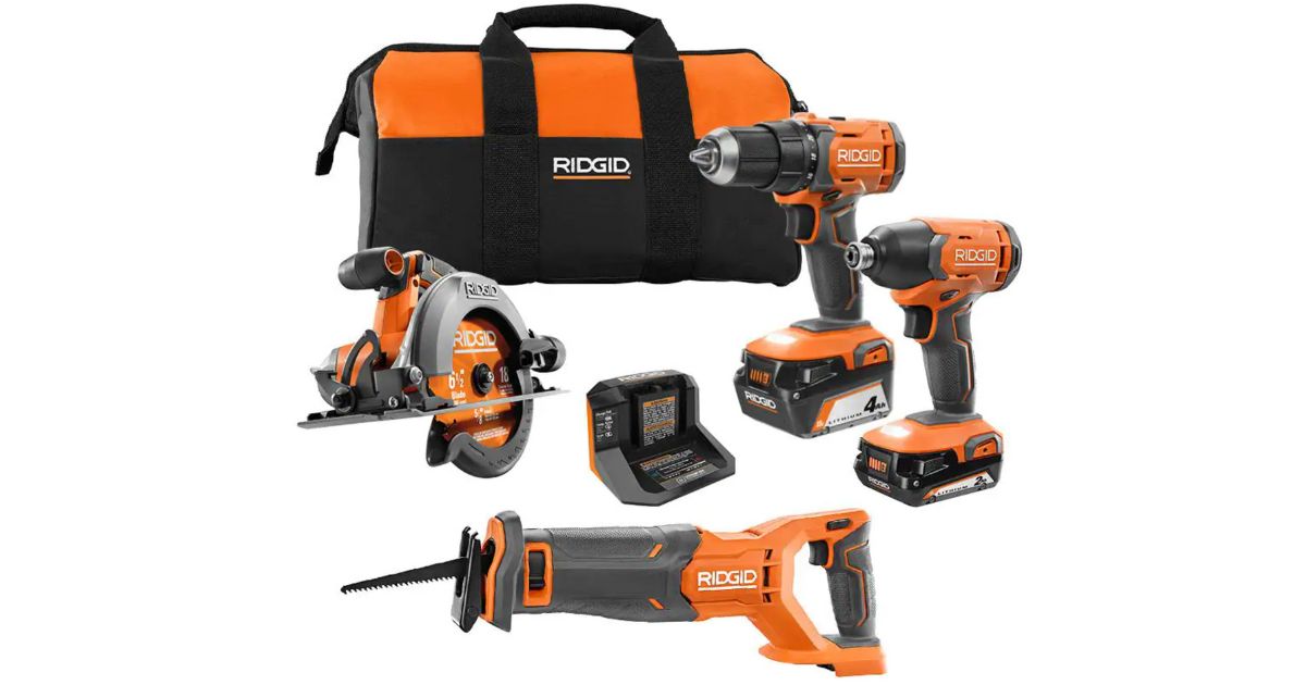 Kit de 4 Herramientas Inalámbricas Ridgid 18V