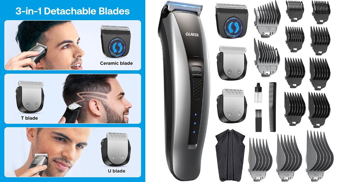 Maquina-Glaker-Hair-Clippers-Cordless-3-in-1-Hair-Trimmer 