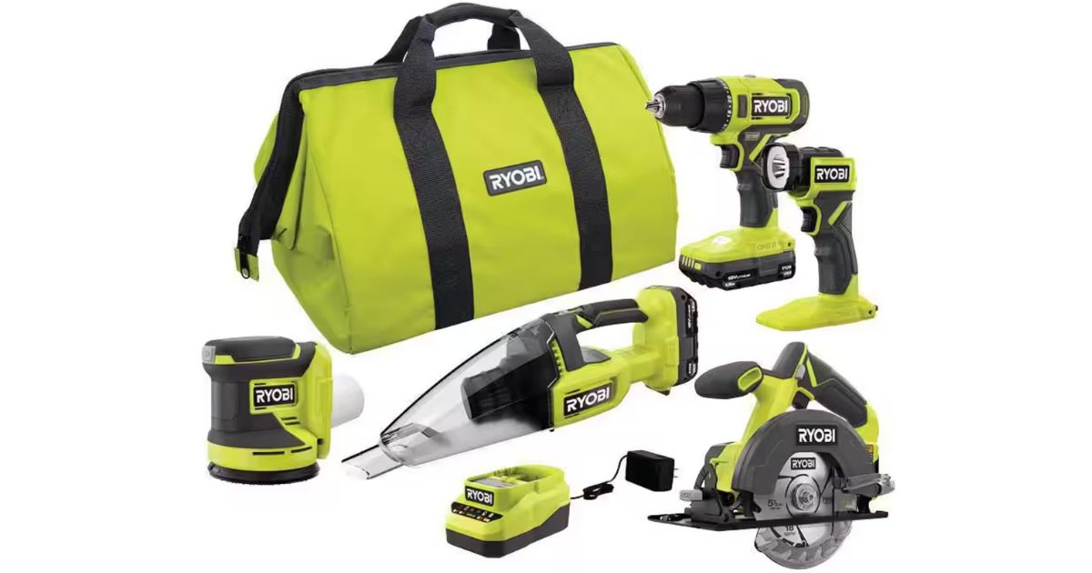 Kit de 5 Herramientas Inalámbricas RYOBI ONE+ 18V
