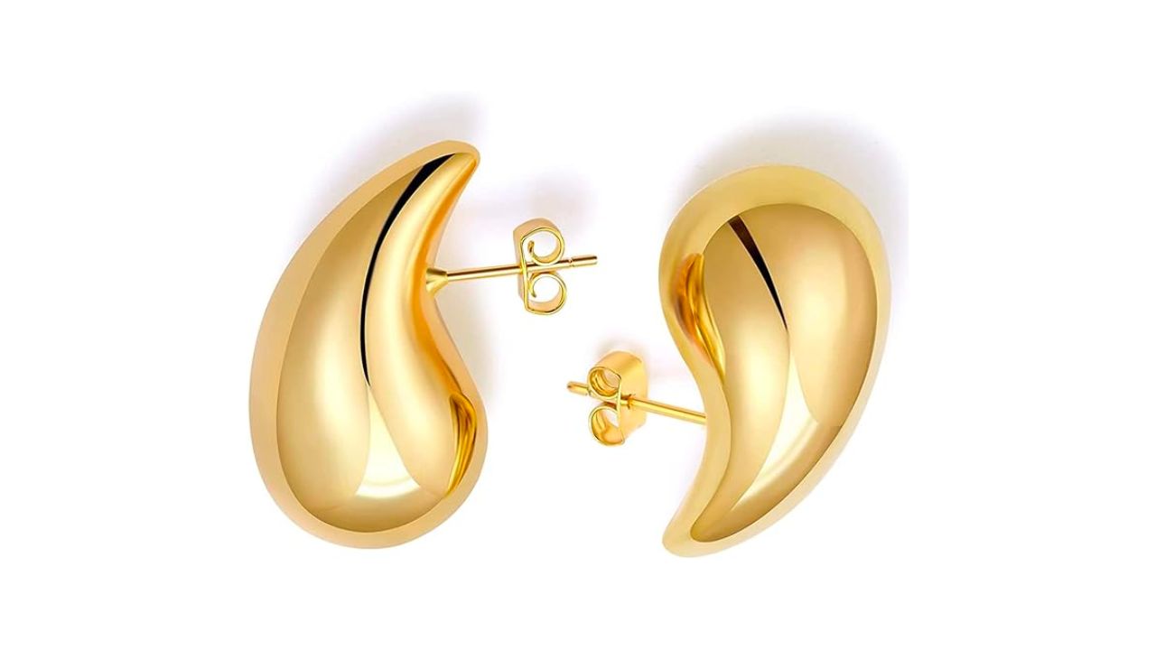 Pantallas-Chunky-Gold-Teardrop-Hoops
