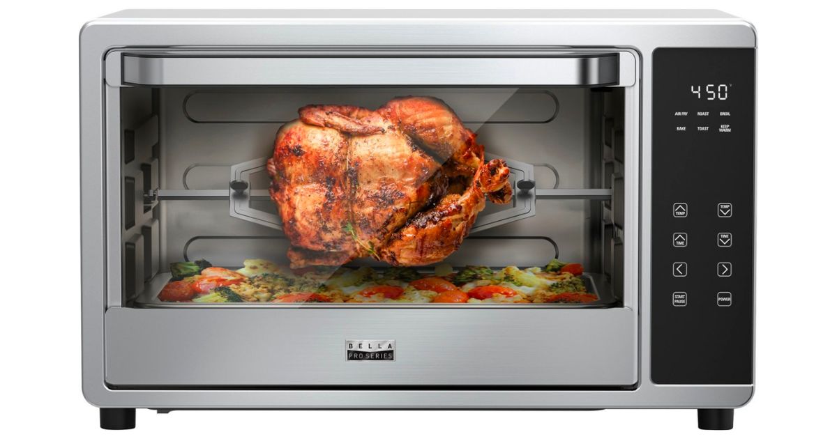 Horno Tostador + Freidora de Aire con Asador Bella Pro Series
