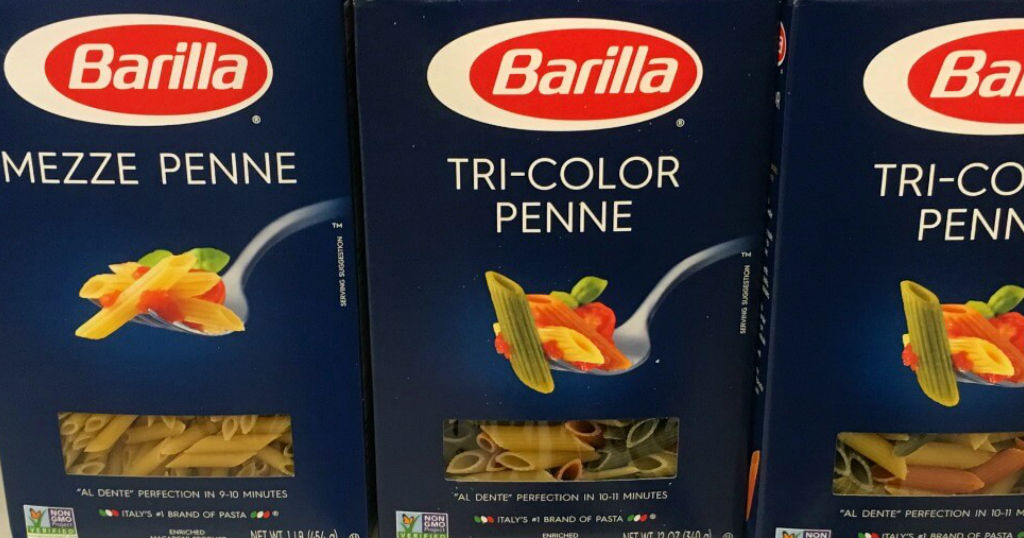 Pasta Barilla de caja azul