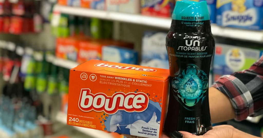 Downy Unstopables y Bounce Dryer Sheets