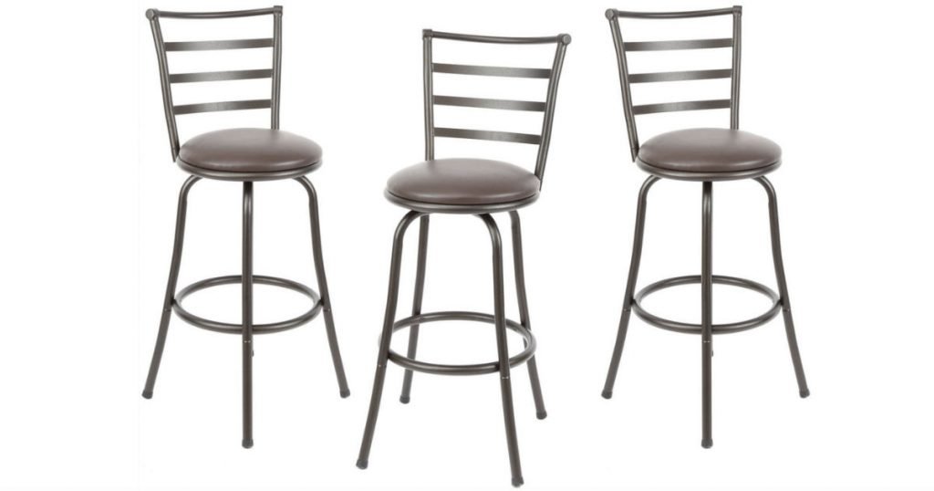 Set de 3 Mainstays Adjustable-Height Swivel Barstool en Walmart