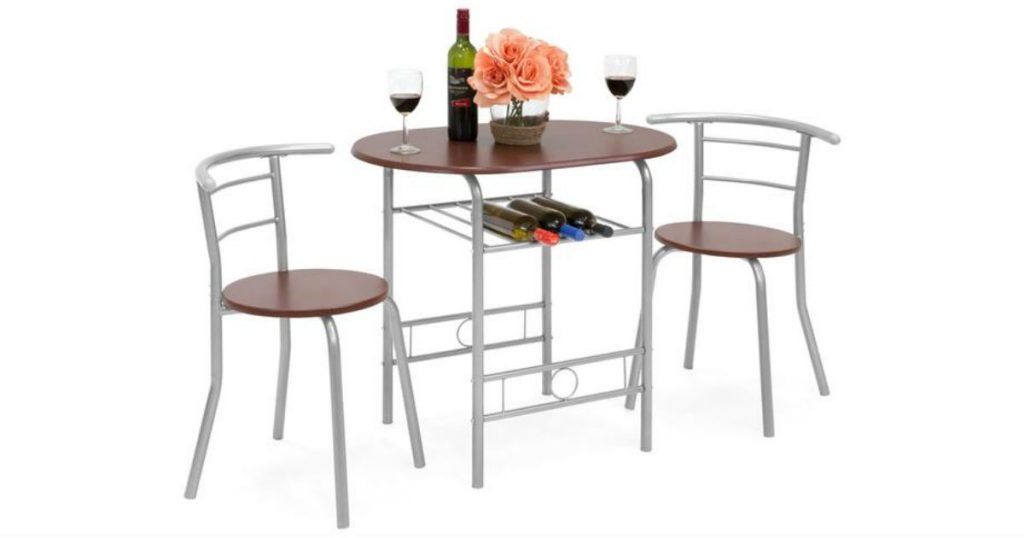 Juego de Mesa de Comedor de Madera de 3 Piezas