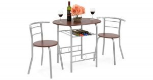 Juego de Mesa de Comedor de Madera de 3 Piezas