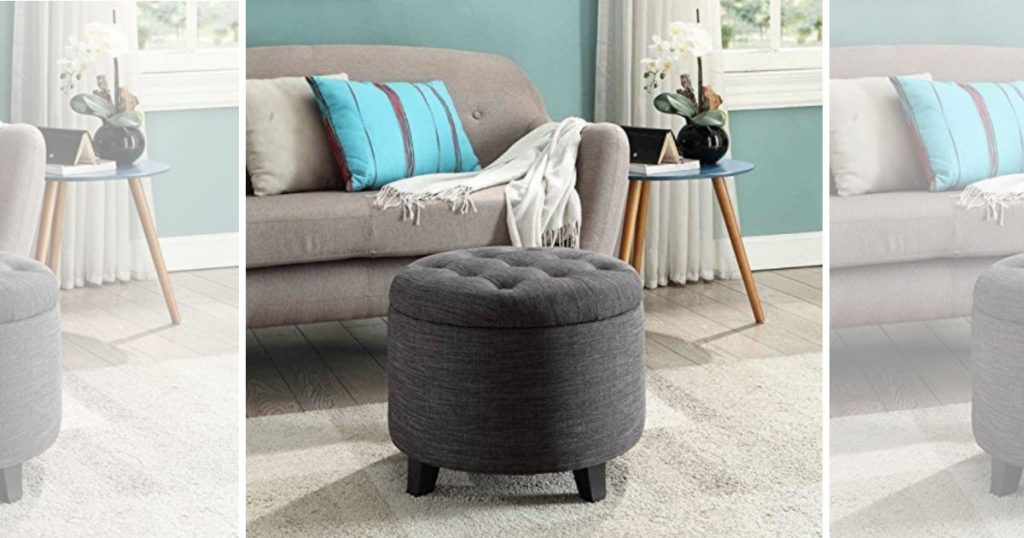 Ottoman Redondo Gris en Amazon