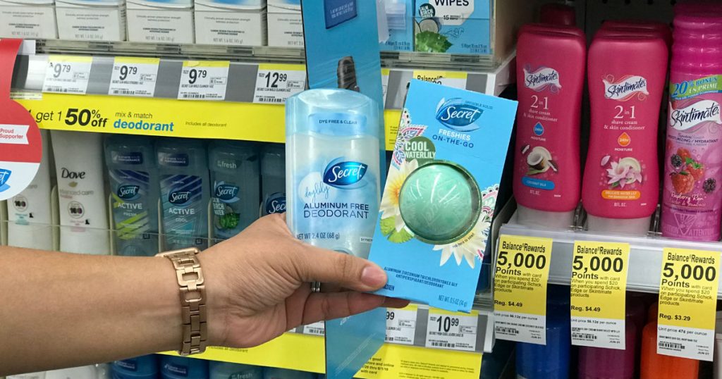 Desodorantes Secret y Freshies en Walgreens