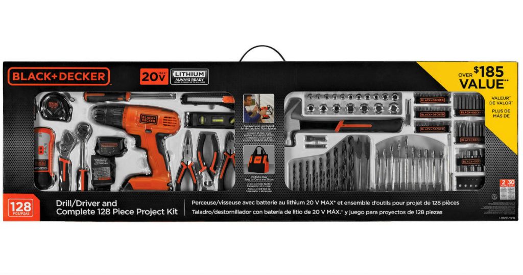 Taladro BLACK and DECKER con 128 piezas
